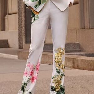 Karl Lagerfeld Cream Floral Pants